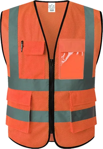 Miniatura 19 de XIAKE Chaleco de seguridad reflectante para hombres y mujeres, chaleco de alta visibilidad clase 2 con bolsillos, cumple con las normas ANSI Malla