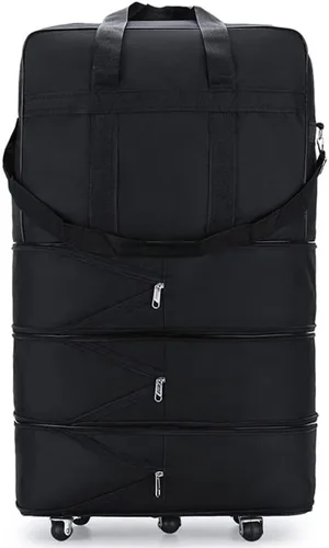 Miniatura 2 de Bolsa de viaje Oxford expandible extra grande con ruedas, impermeable, ligera, plegable, maleta, Negro -, Equipaje extensible central rígido