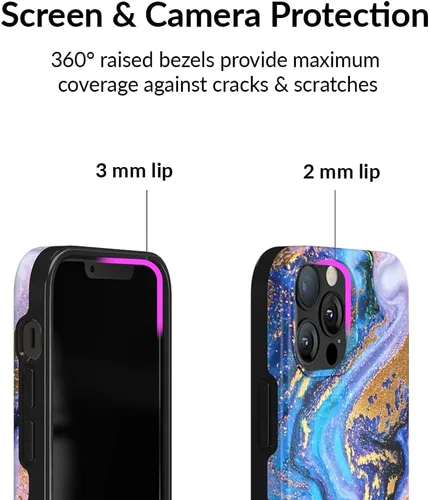 Miniatura 3 de VELVET CAVIAR Funda para iPhone 13 Pro Max, compatible con MagSafe, probada en caídas de 10 pies, con purpurina Galaxy Purpurina (Galaxy glitter)