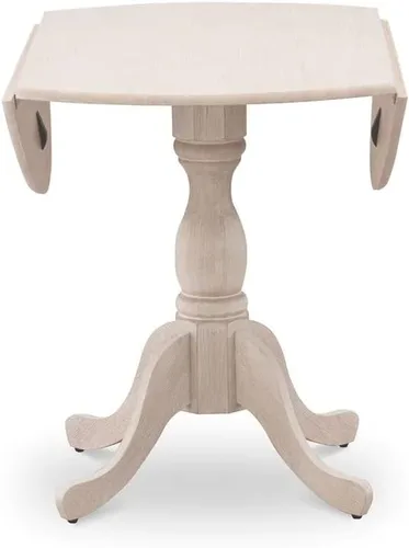 Miniatura 8 de East West Furniture DMT-LWH-TP Dublin - Mesa de comedor redonda con base de pedestal, 42 x 42 pulgadas, color blanco lino