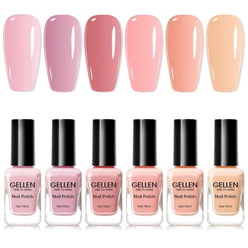 Miniatura 14 de GELLEN Juego de Esmalte de Uñas en 4 Colores Negro, Blanco, Gris & Base y Capa Superior, Esmalte de Uñas de Tendencia Otoño/Invierno Negro, Blanco
