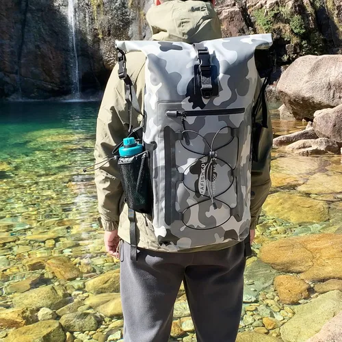 Miniatura 6 de Mochila impermeable para hombres y mujeres – Mochila flotante enrollable para kayak, rafting, canotaje, playa (negro)