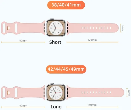 Miniatura 8 de Maledan Paquete de 6 correas compatibles con Apple Watch de 38mm 40mm 41mm 42mm 44mm 45mm 46mm 49mm, mujeres y hombres, correa deportiva de silicona