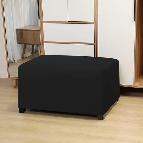 Miniatura 2 de Easy-Going Funda para Otomán Elástica 100% Doble Impermeable Rectangular Plegable Taburete de Almacenamiento Protector de Muebles Funda Suave