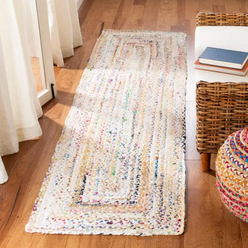 Miniatura 40 de SAFAVIEH Braided Collection - Alfombra de pasillo, 2 pies 3 pulgadas x 8 pies, color negro y azul, hecho a mano, reversible, ideal para dormitorio