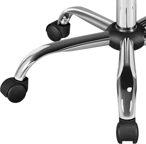 Miniatura 8 de Topeakmart Silla de oficina con respaldo medio, silla ejecutiva giratoria ajustable de piel sintética, color negro