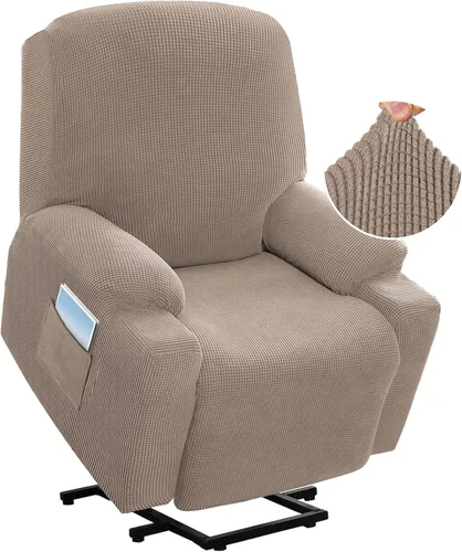 Miniatura 16 de H.VERSAILTEX Funda elástica para sillón reclinable, funda para silla reclinable de elevación eléctrica, ajustable estándar con bolsillo lateral