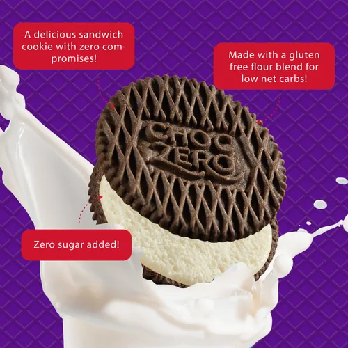 Miniatura 5 de Galletas de sándwich de chocolate keto ChocZero con crema - Galletas Dunkies bajas en azúcar y sin gluten (1 caja, 9 oz)