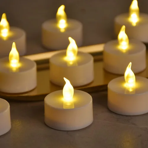 Miniatura 9 de Velas de té LED, velas de té sin llama, velas sin llama, luces de boda para decoración del hogar, Navidad, fiesta de cumpleaños