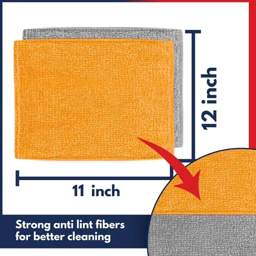 USANOOKS Paño de limpieza de microfibra, 8 piezas de 12 x 11 pulgadas, alto rendimiento, 1200 lavados, toallas ultra absorbentes, tejido de suciedad