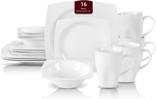 Miniatura 27 de HomeVss, nuevo juego de vajilla de porcelana de hueso, diseño de loto en relieve, juego de 20 piezas