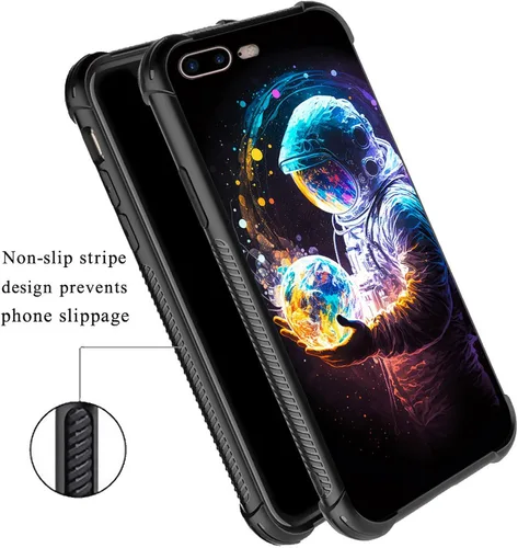 Miniatura 2 de ZHEGAILIAN Funda compatible con iPhone 7/8 Plus, funda de vidrio orgánico para niñas, mujeres y hombres, diseño de cuatro esquinas, antiarañazos, a