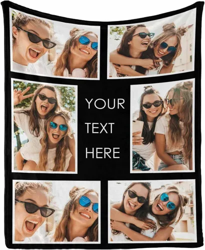 Miniatura 17 de Regalos de cumpleaños para mujeres, manta de amistad personalizada con tus fotos, manta personalizada con mis propias imágenes para hermanas