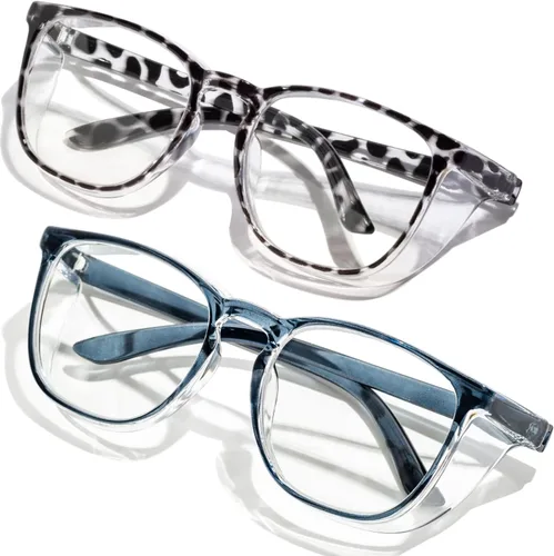 Miniatura 13 de Gafas de seguridad antivaho transparente con bloqueo de luz azul para protección ocular, gafas de enfermería para mujeres y hombres A1 Leopardo +