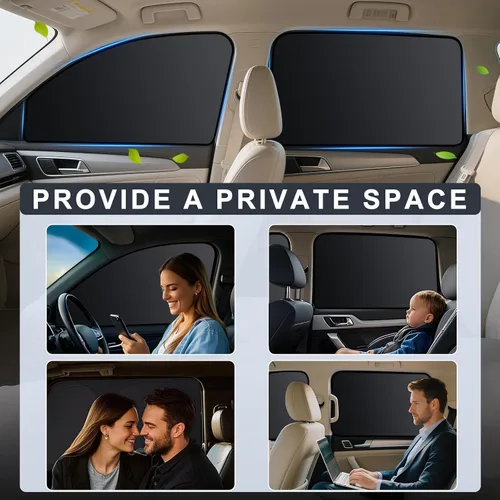 Miniatura 3 de ZATOOTO Persianas para ventana de automóvil, paquete de 4 fundas para ventana de automóvil con bloqueo UV de alta calidad, cortinas de ventana