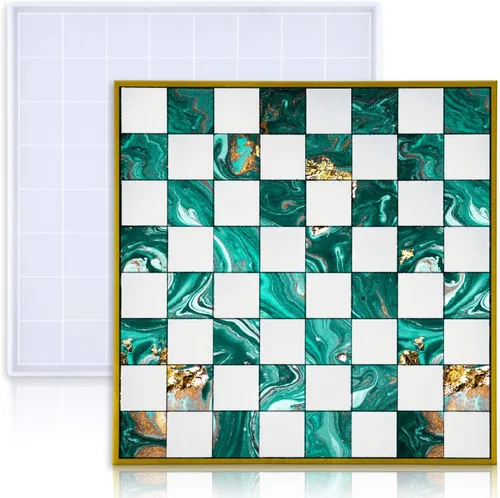 Miniatura 8 de NiArt Kit de moldes de silicona para fundición de resina de 11 x 11 pulgadas, juego de tablero y piezas 3D, manualidades, bandeja epoxi UV