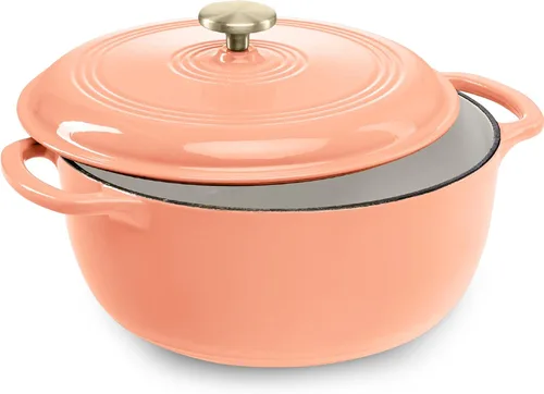 Miniatura 31 de Best Choice Products - Horno holandés redondo de hierro fundido esmaltado de 6 cuartos de galón, utensilios de cocina pretratados de alta