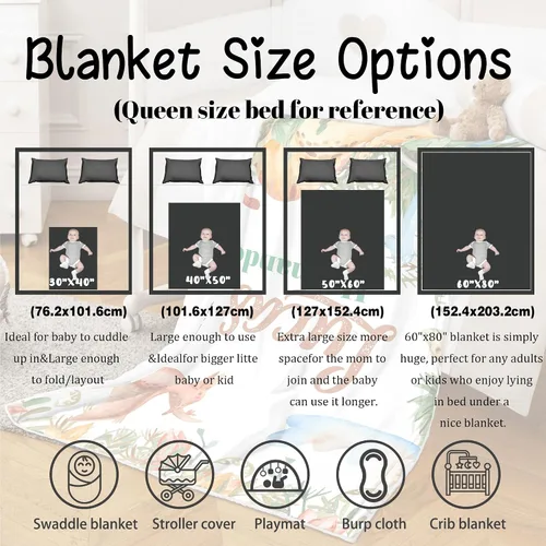 Miniatura 4 de J&SBGFT Manta de bebé personalizada para niños, nombre personalizado, manta de recepción para niños pequeños y niños, manta decorativa para cuna, 30