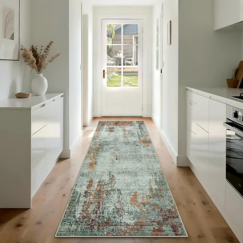 Miniatura 32 de Alfombra lavable de 4 x 6 pies para sala de estar, alfombra grande moderna para comedor y dormitorio, antideslizante, pelo bajo, 4 x 6 pulgadas