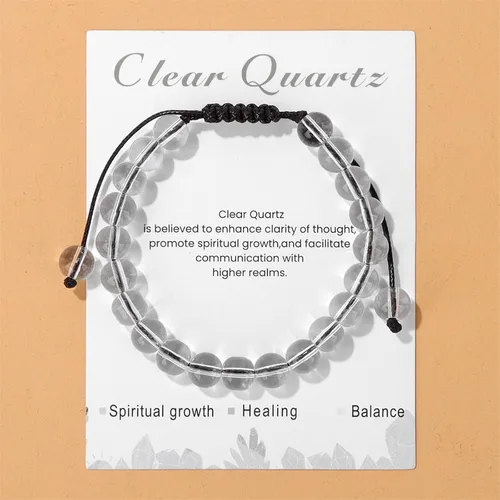 Miniatura 58 de Pulsera de cristal curativo para mujer de 0.315 in, pulsera de cuentas de cristal natural ajustable hecha a mano, joyería curativa, regalo