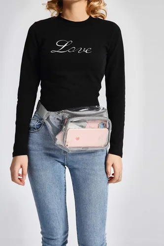 Miniatura 8 de Riñonera Veckle transparente impermeable bonita bolsa de cintura aprobada por el estadio transparente para mujeres y hombres, viajes, playa
