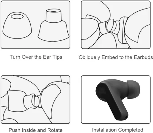 Miniatura 3 de ALXCD Puntas de oído compatibles con auriculares JBL Vibe Beam, 6 pares de tamaños S/M/L de repuesto de silicona suave, puntas de gel para oídos
