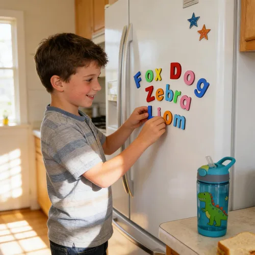 Miniatura 7 de Letras magnéticas del alfabeto para el aula, 238 imanes de color minúsculas para refrigerador, letra magnética ABC de doble cara para niños de 3