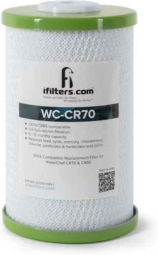 Cartucho de filtro de agua de repuesto CR70 CR65, capacidad de 1000 galones, para sistemas C7000 C6500, batería incluida
