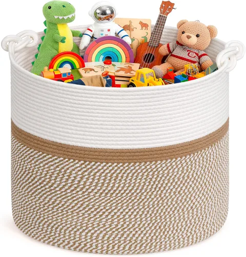 Miniatura 8 de Goodpick Canasta de Almacenamiento de Juguetes de 17"x16" para Niños, Decoración del Hogar Sala de Estar, Canasta de Regalos para Bebé Varón