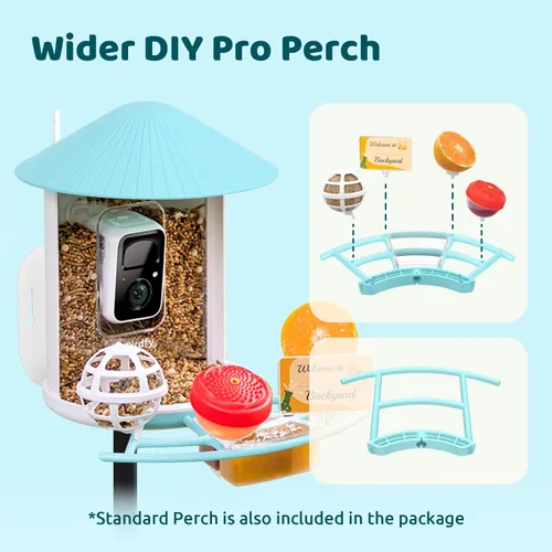 Miniatura 7 de NETVUE by Birdfy Pro Comedero Inteligente para Pájaros con Cámara y Panel Solar, Alertas de Llegada Instantáneas, Transmisión en Vivo y Visión Azul
