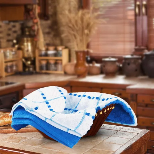 Miniatura 5 de Utopia Towels - Juego de 12 toallas de cocina, 15 x 25 pulgadas, 100% algodón hilado en anillo súper suave y absorbente, toallas de lino para Azul