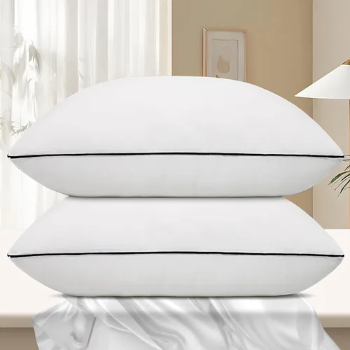 Vorouhals Colección de Hotel - Juego de 2 almohadas de cama tamaño estándar frescas para dormir, para personas que duermen de espalda, boca abajo o
