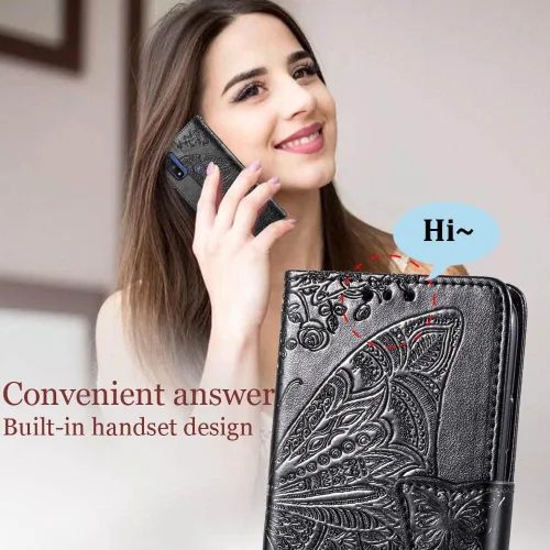 Miniatura 5 de Funda protectora para Motorola Moto G Pure para teléfono, funda protectora de piel sintética en relieve de mariposa para mujer, con ranuras