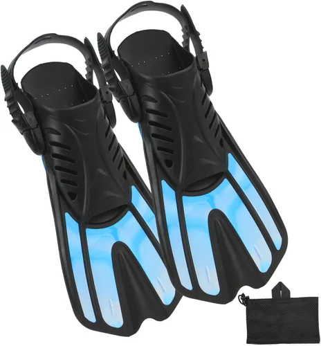 Miniatura 11 de Alatas de buceo y equipo de esnórquel para adultos, aletas de snorkel, aletas de natación abiertas, ajustables, para hombres, mujeres, niños, aletas