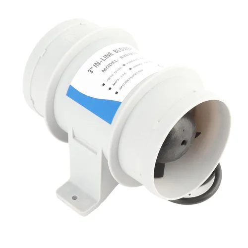 Soplador de aire de sentina marina, ventilador silencioso en línea de 3 pulgadas 12 V, ventilador de alta eficiencia con bajo consumo de corriente,