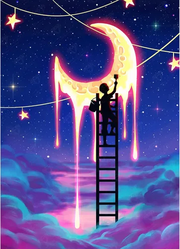 DIAMOND ART CLUB Paint The Moon - Kit de pintura de diamantes, manualidades divertidas para adultos, lienzo cuadrado de diamante, 13 x 18 pulgadas