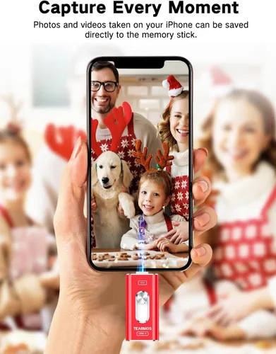 Miniatura 8 de Memoria Stick de 256 GB para iPhone Flash Drive, almacenamiento de teléfono para fotos y videos, copia de seguridad de archivos, compatible con Rojo