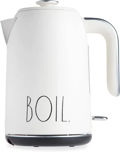 Miniatura 12 de Rae Dunn Hervidor eléctrico de agua caliente – Cafetera de acero inoxidable, tetera de té, base giratoria, con protección de apagado automático