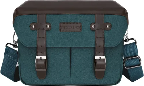 Miniatura 8 de MOSISO Bolso Cruzado para Cámara, Bandolera Mensajero de Cuero PU Vintage para Fotografía DSLR/SLR/Sin Espejo, Funda para Gadgets con Tapa