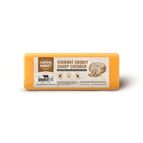 Miniatura 11 de Farmers Market, Sin gluten, Keto, Paleo, Bajo en sodio, Cero azúcar, Queso de Wisconsin, 1 paquete, Cheddar extra fuerte de Vermont