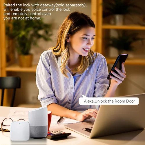 Miniatura 6 de BEBASIA Cerradura Inteligente de Puerta con Huella Digital con Conjunto de Manija, Control Total por Aplicación, Teclado Táctil Digital Electrónico