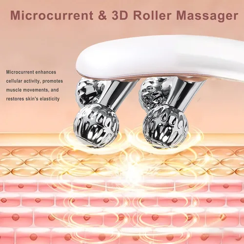 Miniatura 4 de CXGRISE Masajeador facial inalámbrico, rodillo facial eléctrico 3D, herramienta recargable para esculpir y aliviar la hinchazón en forma de V