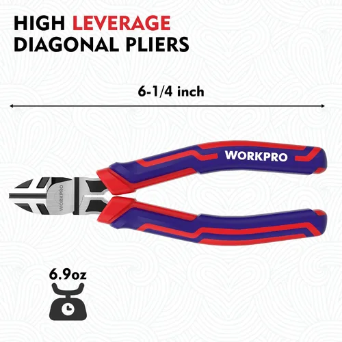 Miniatura 6 de WORKPRO Alicates de punta de aguja de 6 pulgadas y cortadores de alambre WORKPRO de 6 pulgadas de acero CRV de alta resistencia