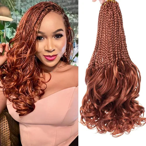 Miniatura 31 de COOKOO 10 pulgadas, 9 paquetes (135 hebras), trenzas de ganchillo rizadas francesas negras, trenzas de ganchillo negras con extremos ondulados