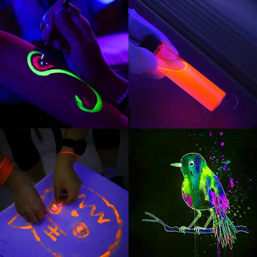 Miniatura 8 de Barra de Luz Negra USB GREENIC, Tira de Luces UV LED Negras Mejoradas de 10W 1ft, Pequeñas Luces Negras para Fiesta de Brillo, Pósters, Tapiz