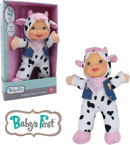 Miniatura 6 de Baby's First Muñeca musical suave y tierna de 12 pulgadas con diseño de animales de granja Friends Cow Sings Old McDonald Had a Farm