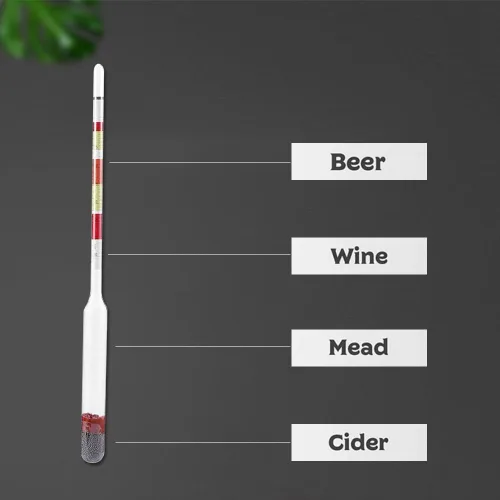 Miniatura 8 de Medidor Brix de alcohol 3 en 1 para vino, cerveza, vidrio, con densímetro de escala 3 (color surtido)