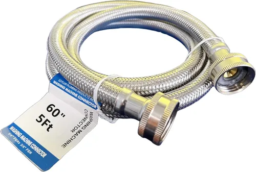 Miniatura 4 de EZ-Fluid Manguera de suministro para lavadora portátil de 72 pulgadas, manguera de electrodomésticos, trenzado de acero inoxidable a prueba