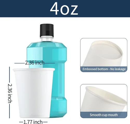 Miniatura 2 de Brandon-super [100 unidades - 4 onzas] Tazas pequeñas de papel, tazas de enjuague bucal, tazas de baño, tazas mini, tazas pequeñas desechables