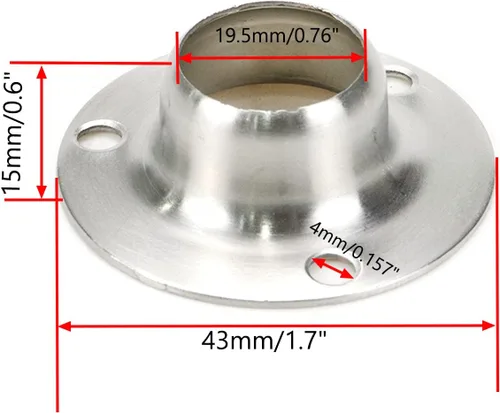 Miniatura 2 de Soportes de varilla de armario Soporte de extremo de varilla de 3/4 "de diámetro - 8 piezas